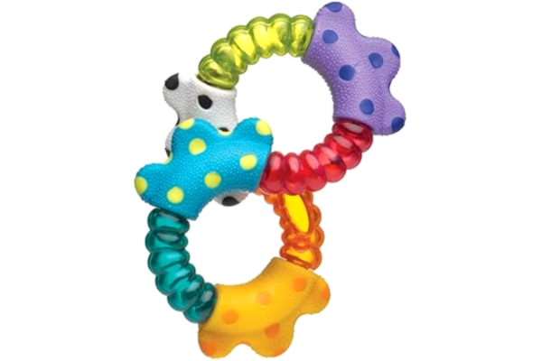 Playgro  Klick-och-vridskallra, för barn över 3 månader, Click and Twist Rattle, färgglad, 40140