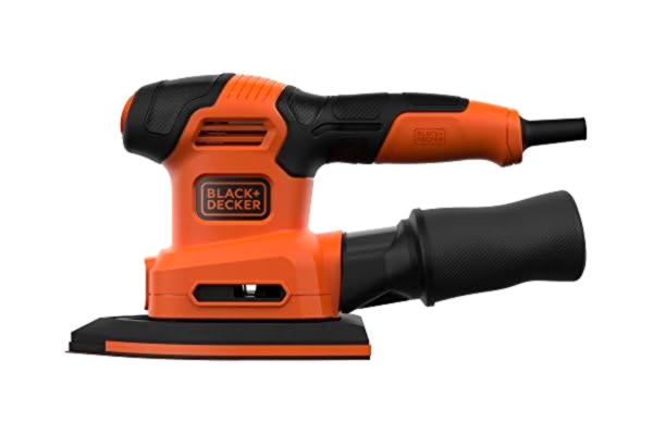 Black & Decker Black+Decker 4-in-1 multischuurmachine (vlakschuur-, driehoeksschuur-, excentrische schuur- en vingerslijpfunctie, 200W, met klittenband en stofopvangbak, incl. accessoires + koffer) BEW200K
