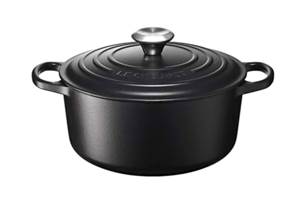 Le Creuset  rund gryta med lock, svart matt, Ø 24 cm, 4,2 l