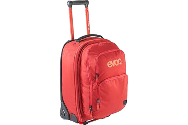 Evoc EVOC Sports Terminal Bag 40+20 Compact Travel Trolley with Attached Backpack (Telescopic Handle, Smooth Running Skate Wheels (Replaceable, Extra Light, Hand Luggage, Stable Bottom), Chili Red