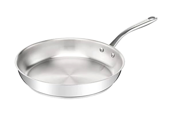 Tefal  Pierre Gagnaire Poêle acier inoxydable 28 cm, Base de diffusion de chaleur, Poignée rivetée, Robuste, Design élégant, Tous feux dont induction, Fabriqué en France H8220602