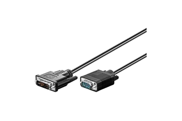 MicroConnect Goobay 50990 DVI A till VGA adapterkabel/Full HD 1080p monitorkabel/DVI A 12+5-stiftskontakt till VGA-kontakt 15-polig. Skärmkabel/svart/2 m