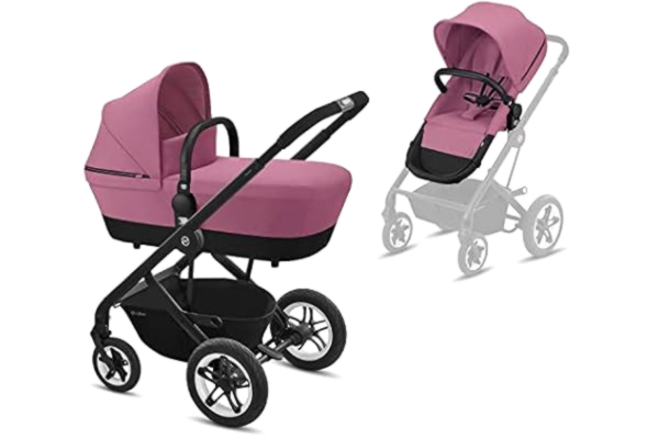 Cybex CYBEX Gold Talos S 2in1 Kinderwagen, vanaf de geboorte (met reiswieg) tot 22 kg (ca. 4 jaar), reiswieg om te bouwen tot zitje, Magnolia Pink