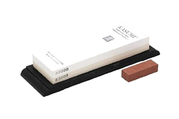 Kasumi  K-80002 Due Cigni Japanese Sharpener Stones Grain 3000/8000, 17.8 x 6 x 2.4 cm, White/Yellow