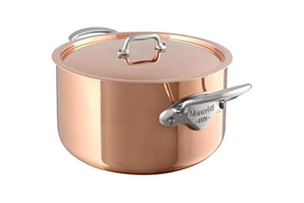 Mauviel  24 x 13,5 cm M'Heritage150 miedziana zapiekanka i pokrywka z uchwytami ze stali nierdzewnej