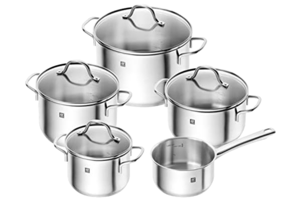 Zwilling ZWILLING Kastrullset i 5 delar, 4 lock, lämplig för induktionsspis, Stål, Flow