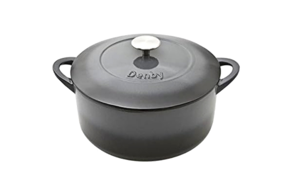Denby  Halo Cast Iron 3.8 L Shallow Casserole Halo, Fonte. Medium Cocotte Ronde 5,2 l
