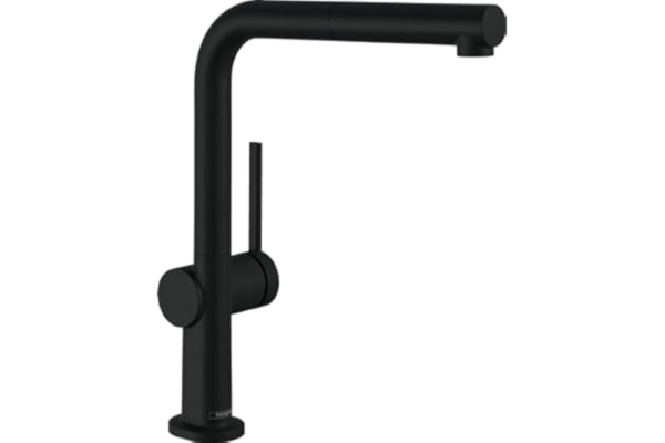 Hansgrohe hansgrohe Talis M54 - Köksblandare med utdragbar handdusch, 1 stråltyp, Kökskran med utloppshöjd 270 mm, Köksarmatur med svängbar pip, matt svart, 72808670