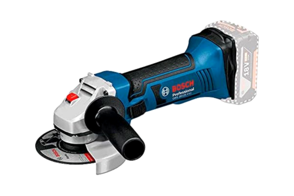 Bosch  Professional 060193A307 Meuleuse Angulaire Sans Fil GWS 18-125 V-LI Solo (18 V, Ø Disque à Ébarber / à Tronçonner : 125 mm, Boîte Carton) Noir/Bleu/Argent