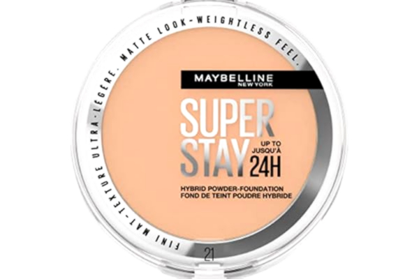 Maybelline  New York 2-i-1 pulvermakeup, vattentät och matt med hög täckförmåga, Super Stay Hybrid Powder Foundation, nr 21, 1 styck