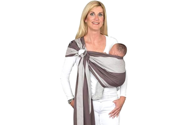 Hoppediz  Ring-Sling Écharpe de portage pour bébé dès la naissance, porter au niveau des hanches, porter du ventre, mode d'emploi illustré, motif Berlin