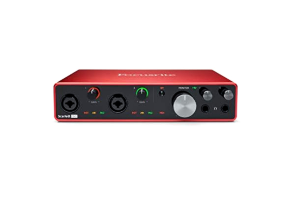 Focusrite  Scarlett 8i6 3:e generationens USB-ljudgränssnitt för inspelning, låtskrivande och streaming, hi-fi, inspelning i studiokvalitet med transparent uppspelning