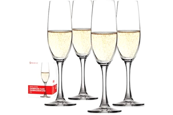 Spiegelau  & Nachtmann, sats med champagneglas i 4 delar, kristallglas, 190 ml, vinlös, 4090187