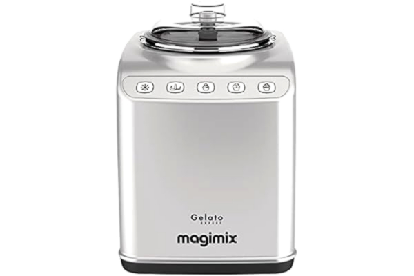 Magimix Nisbets PLC Magimix 11680 Gelato Expert in Silver with 2 Large 2L Stainless Steel Bowls and 3 Automatic Programs with Built in Freezer