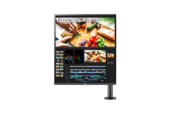 LG  DualUp Ergo 28MQ780-B - LED-skærm - 28 (27.6 til at se) - 2560 x 2880 SDQHD @ 60 Hz - Nano IPS - 300 cd/m² - 1000:1 - HDR10 - 5 ms - 2xHDMI, DisplayPort, USB-C - højtalere - tekstureret trækulsgrå