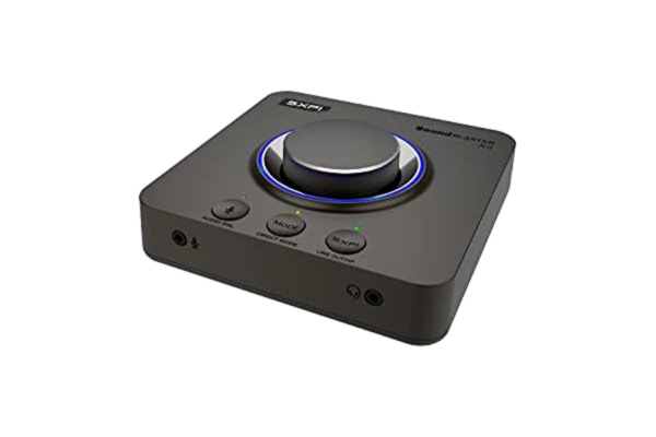 Creative  Sound Blaster X4 Hi-Res 24-bitars/192 kHz externt USB-DAC och ampere-ljudkort, flerkanalig, 7.1-diskret surround, headsetingång för PC och Mac