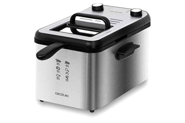 Cecotec  Friteuse Électrique CleanFry Infinity 4000 Full Inox. 4 L, Jusqu’à 190 ºC, Cuve en Acier qui convient au Lave-vaisselle, Filtre OilCleaner pour maintenir l’Huile Propre, Full Inox, 3270