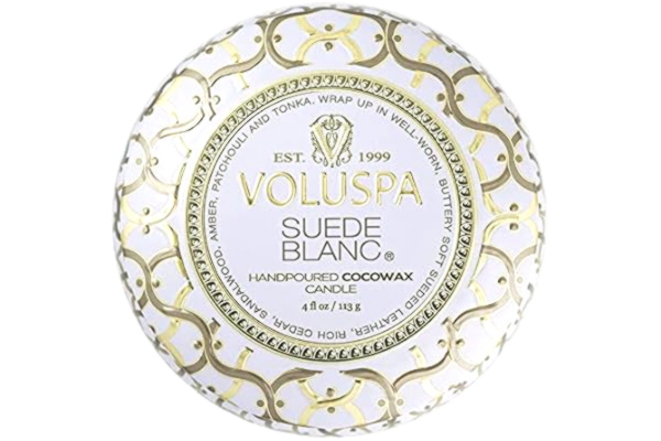Voluspa  Decorative Tin Candle Suede Blanc 113g