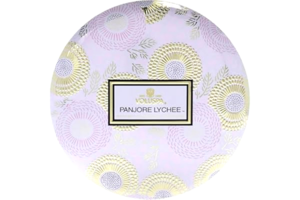 Voluspa  3-Wick Candle Decorative Tin Panjore Lychee 340g
