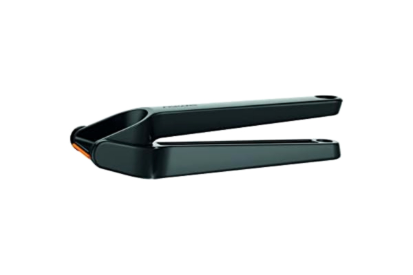 Fiskars  vitlökspress med avtagbart galler och silikonskrapa, längd: 16 cm, Plast/metall, Functional Form, svart, 1028361