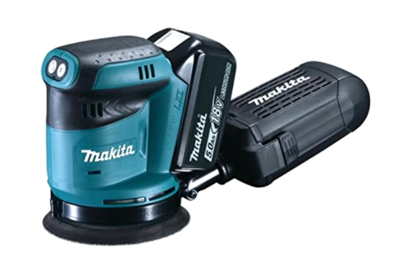 Makita  DBO180RTJ 18V Li-ion LXT 5" Random Orbit Sander Complete with 2 x 5.0 Ah Batteries and Charger Supplied in a Makpac Case