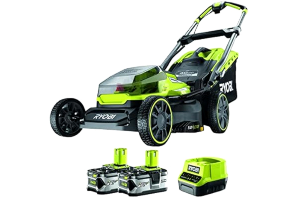 Ryobi  RY18LMX40A-240 18V Cordless Lawnmower with 2 Batteries and Charger 40 cm Cutting Width