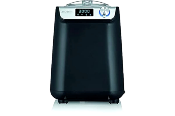 Severin SEVERIN EZ 7407 Compact Ice Cream Machine with Compressor, 1.2L Capacity, High-Quality Housing Application, Innovative Yoghurt Function, 1.2 liters, Silver / Brushed stainless steel