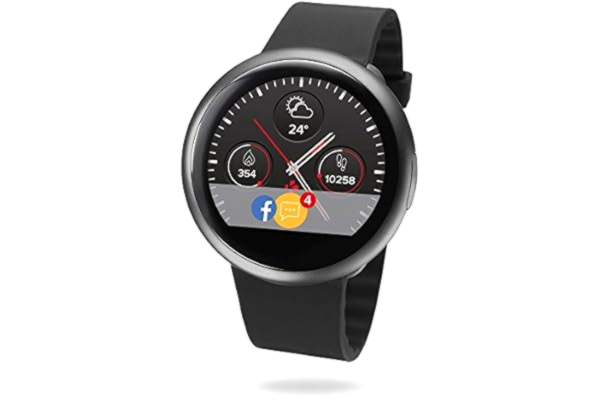 MyKronoz  ZeRound2 Smartwatch z kolorowym ekranem dotykowym/wbudowany mikrofon/głośnik - czarny/czarny