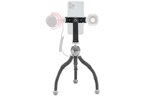 Joby JOBY PodZilla Medium Kit, statief voor smartphones en spiegelloze compacte camera's, flexibel statief met kogelkop en GripTight 360 telefoonhouder inbegrepen, apparaten tot 1 kg, grijs