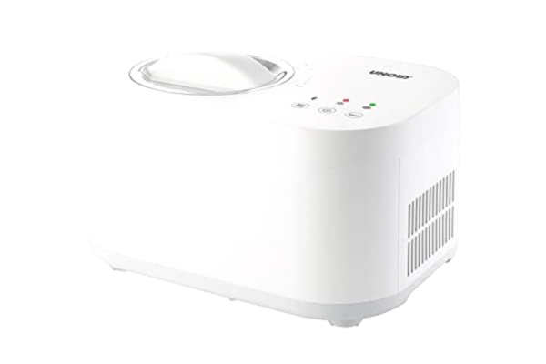 Unold UNOLD 48820 Snöglassmaskin med självkylande kompressor, 100 watt, 1 liter gräddglass på bara 30 minuter, avtagbar isbehållare, även för veganska, laktosfria och steviahaltiga iskreationer
