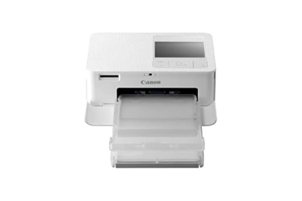 Canon  SELPHY CP1500 Mini fotoskrivare (utskrift upp till vykortsstorlek 10 x 15 cm, USB-C, WLAN, trådlös, termisk sublimering, SELPHY App, färgstabil 100 år) vit [utan färgband/papper, utan batteri],