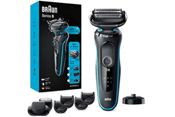 Braun  Series 5 50-M4500cs Electric Shaver for Men with Charging Stand, Beard Trimmer, Wet & Dry, Rechargeable, Cordless Foil Razor, Mint