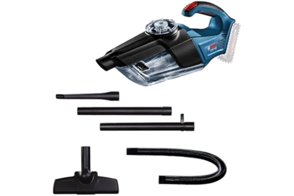 Bosch  Professional 18V System batteridriven handhållen dammsugare GAS 18V-1 (utan batteri och laddare, med sugrör, fogmunstycke, mattmunstycke, behållarvolym 1 liter, i kartong)