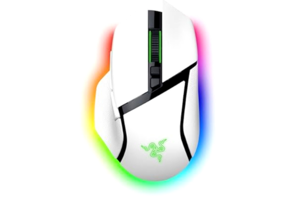Razer  Basilisk V3 Pro - anpassningsbar trådlös spelmus med Razer HyperScroll lutande hjul (Focus Pro 30K optisk sensor, 13-zoners krombelysning, 10+1 programmerbara knappar) Vit