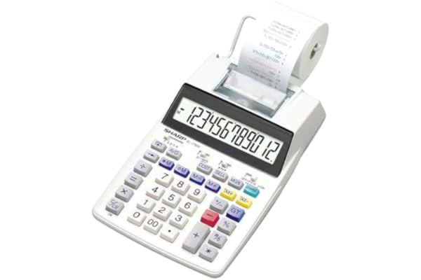 Sharp SHBNL SH-EL1750V Tryckkalkylator, 1 paket, Vit