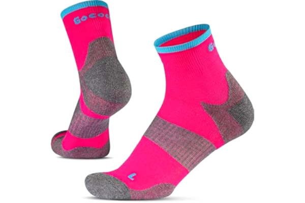 GoCoCo GOCOCO Technical Cushion Löparstrumpor för Långdistans, Vadderade, Snabbtorkande, Utan Sömmar och Motverkar Skavsår för Herr & Dam, Cerise 35-38