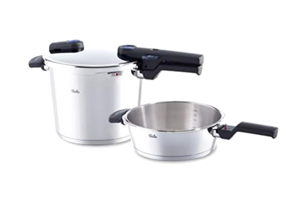 Fissler Poêle Vitaquick Fissler en 2 pièces - 2,5 L - Numéro d'article 600-300-12-000/0, Acier inoxydable, bleu, 39.6 x 29.6 x 27.3 cm