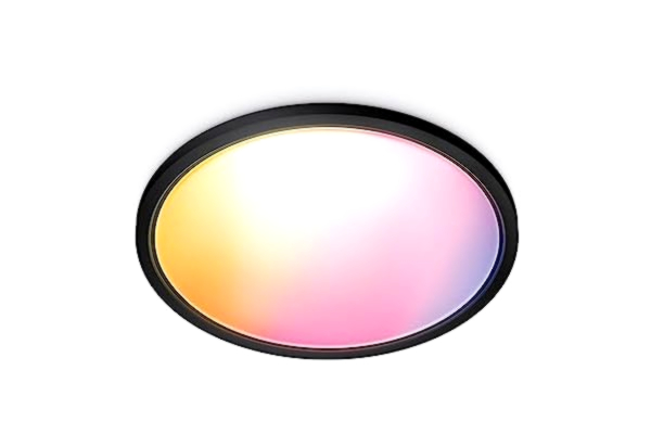 WiZ  Superslim Taklampa (WiZ Color), Svart - Smart LED belysning (WiFi och Bluetooth), 22W, 2700-6500 Kelvin, Dimbar i kallvitt till varmvitt, IP20