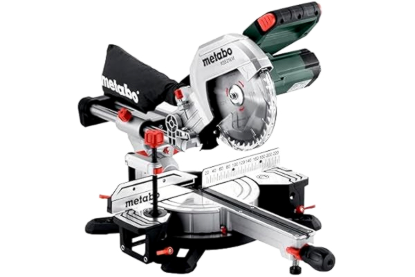 Metabo  kap- och geringssåg KGS 216 M – 613216000 – Med Precision Cut Line, 216 mm sågklinga och dragfunktion – 2 m kabellängd