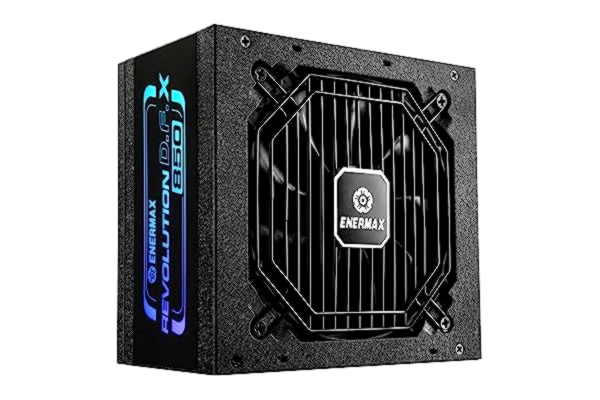 Enermax ENERMAX Revolution D.F. X ARGB ATX3.0 PCI-e 5.0 kompakt gaming&streaming PC strömförsörjning 850 W 80 Plus guld (full modulär 2 x 12 VHPWR, halvledarlös), ERT850EWT, svart
