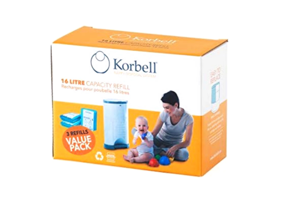 Korbell  Nappy Disposal Bin Liners - Standard (16 Litre) - 3 Refills Value Pack