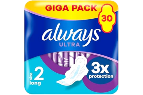 Always  Ultra Bindor Normal (Storlek 1) Med Vingar 36 Bindor, Superabsorberande Och Supertunna, För Menstruation