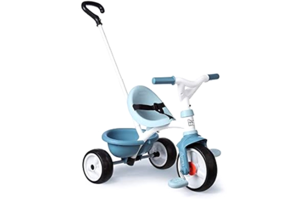 Smoby  7600740331 - Be Move Trehjuling Blå - Trehjuling från Smoby med Gummihjul, Säkerhetsbälte, Justerbart Säte, 68 x 52 x 52 cm, Från 15 månader, Tillverkad i Spanien