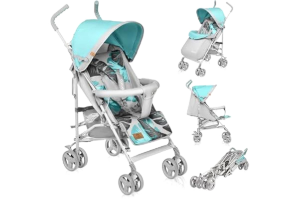 Lionelo  Elia Buggy Small Folding Pushchair Tropical Turquoise from 6 Months to 15 kg Load Capacity