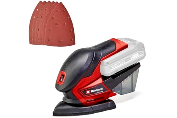 Einhell  Power X-Change sladdlös detaljslipmaskin – 18 V elektrisk slipmaskin för trä, gips och metall – TE-OS 18/150 Li Solo handhållen slipmaskin med dammuppsamling (batteri ingår inte)