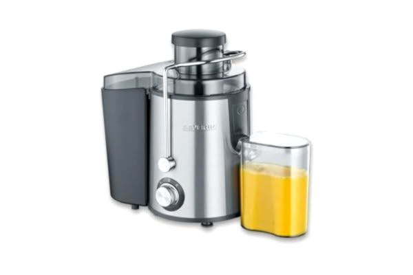 Severin SEVERIN Juicer, låg ljudnivå för vitaminrika frukt- och grönsaksjuicer, elektrisk juicer av rostfritt stål, 500 ml uppsamlingsbehållare, svart/rostfritt stål ES 3566