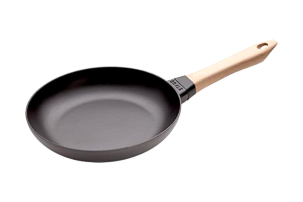 Staub STAUB Stekpanna av gjutjärn med trähandtag, Lämplig för induktionsspis, 24 cm, Svart