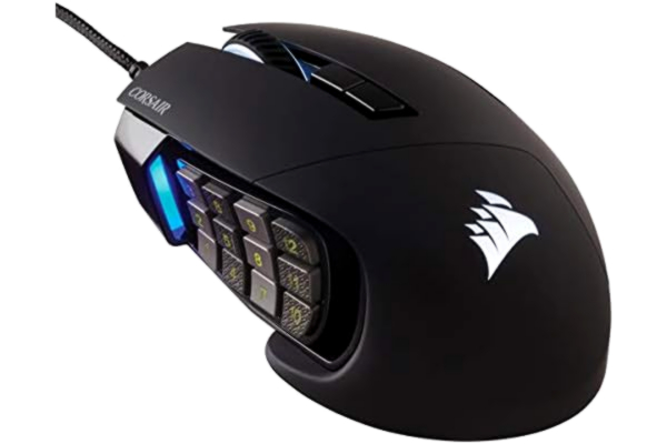 Corsair  SCIMITAR RGB ELITE, MOBA/MMO Gaming Mouse, Black, Backlit RGB LED, 18000 DPI, Optical