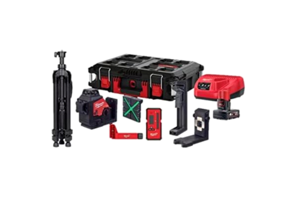 Milwaukee M12 3PLKIT-401P_3PL_12V 3-linje 360° grön laser med tillbehör Milwaukee