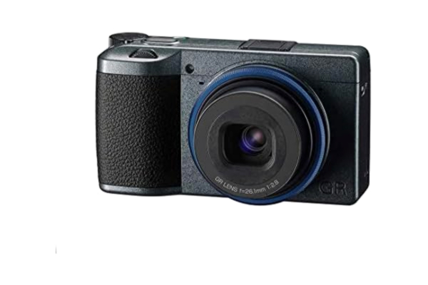 Ricoh  GR IIIx Urban Edition, Metallic Gray Body with Navy Blue Ring, Digital Compact Camera with 24MP APS-C Size CMOS Sensor, 40mmF2.8 GR lens (in the 35mm format)
